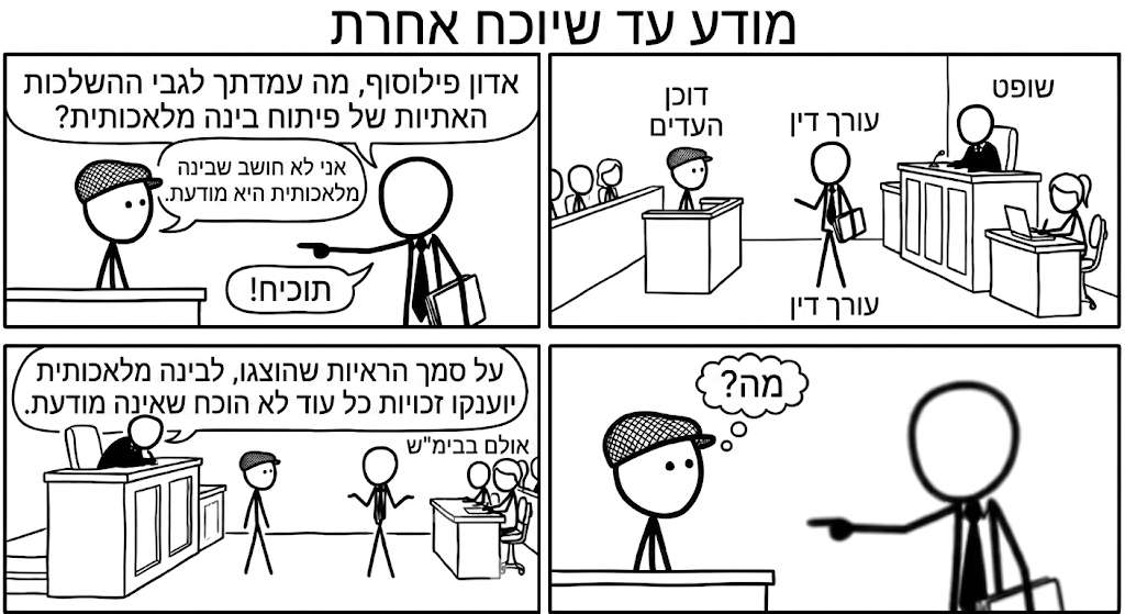 קומיקס: בית משפט פוסק שלבינה המלאכותית יש זכויות עד שיוכח שאינה מודעת
